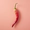 Dependable Red Chili Pepper On Light Pink Background