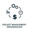 Dependencies icon. Monochrome sign from project management collection. Creative Dependencies icon illustration for web