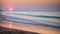 A Depiction Of An Excellent Sunset Over The Ocean With A Surfer AI Generative