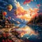 Depiction of an incredible surreal fantasy landscape