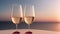 A Depiction Of A Wonderfully Atmospheric And Picturesque Sunset With Two Glasses Of Wine AI Generative