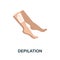 Depilation flat icon. Colored element sign from beauty salon collection. Flat Depilation icon sign for web design