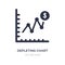 depleting chart icon on white background. Simple element illustration from Business and analytics concept