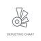 Depleting chart linear icon. Modern outline Depleting chart logo