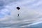 The deployment of parachute in the sky.