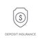 deposit insurance linear icon. Modern outline deposit insurance
