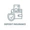 Deposit insurance vector line icon, linear concept, outline sign, symbol