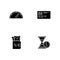 Deposit money black glyph icons set on white space