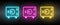 deposit, money, safe neon vector icon. Illustration neon blue, yellow, red icon set.