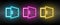 deposit, open, safe neon vector icon. Illustration neon blue, yellow, red icon set.