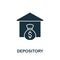 Depository icon from investment collection. Simple line Depository icon for templates, web design and infographics