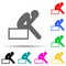 Depress, sad, man multi color style icon. Simple glyph, flat  of man sitting on icons for ui and ux, website or mobile
