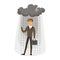 Depressed businessman with briefcase standing in the rain under a cloud, unsuccessful character vector Illustration