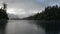 Depressed cloudscape and strong rain over the Lake Matheson