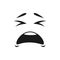 Depressed crying emoji in bad mood isolated icon