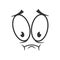 Depressed emotion icon logo design. Simple sad cartoon face