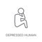 depressed human linear icon. Modern outline depressed human logo