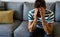 Depressed man sitting with his head in his hands