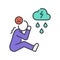 Depressed person color line icon. Mental disorder concept. Sign for web page, mobile app, button, logo. Editable stroke