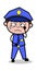 Depressed - Retro Cop Policeman Vector Illustration