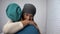 Depressed woman crying and hugging oncologist expensive treatment, chemotherapy