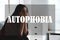 Depressed young woman crying. Autophobia