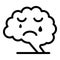Depression brain icon, outline style