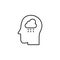 depression, brain icon. Simple thin line, outline  of Marijuana icons for UI and UX, website or mobile application