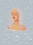 Depression. The girl who stands in the water in the rain and cries