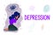Depression hand drawn banner vector template