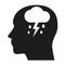 Depression icon. Mental health icons of depression, addiction or loneliness concept.