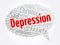 Depression word cloud, health concept background