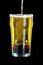 Depth charge cocktail of beer, liqueur and vodka, prepared by mixing a submerged inverted Cup at the bottom of a beer