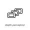 Depth perception icon. Trendy modern flat linear vector Depth pe