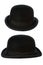 Derby or bowler hat on white