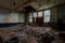 Derelict Classroom with Ceiling Tiles on Floor - Abandoned School - New York