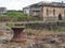 Derelict Glasgow docklands - iron bollard