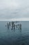 Derelict pier off the Jurrasic coast in the UK