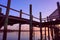 Derelict wharves on Pioneer River at Mackay at sunrise