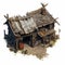 Derelict Wooden Hut: Realistic Hyper-detailed Rendering With Chinese Iconography
