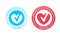 Dermatologically tested vector heart check marks