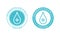 Dermatologically tested vector water drop icons