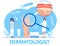 Dermatologist concept vector for medical websites and landing pages, blog. Disease of the skin and dermatological problems.