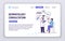 Dermatology consultation web banner. Disease diagnostics or treatment. Isolated cartoon characters on a white background. Concept