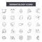 Dermatology line icons, signs, vector set, outline illustration concept