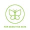 Dermatology for Sensitive Skin Line Green Icon. Tested for Hypoallergenic Type of Face Skin Outline Pictogram