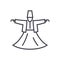 Dervish dance,islam vector line icon, sign, illustration on background, editable strokes