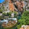 Dervish monastery or tekke at the Buna River spring in the town of Blagaj