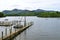 Derwent Water boating jetty, in Keswick, in the Lake District, in August, 2020.