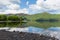 Derwent Water Lake District Cumbria England uk south of Keswick blue sky beautiful calm sunny summer day